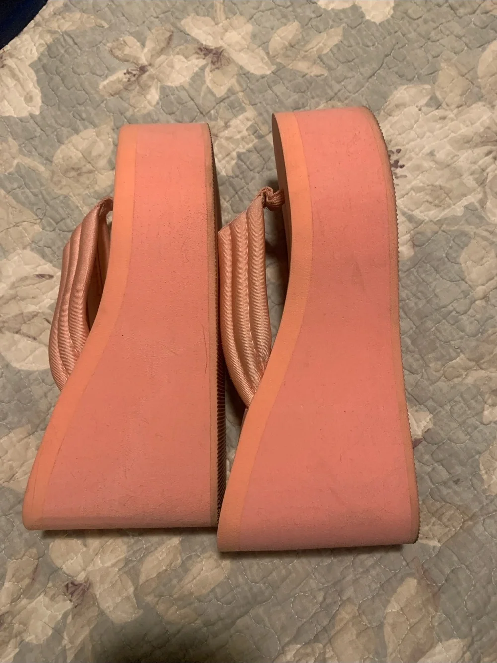 Always Pretty Women's Peach/pinkPlatform Flip-Flop Sandals Size 9